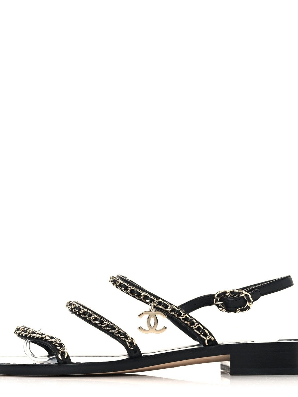 Chanel Black Chain Strap Flat Sandals
Size 40.5 | Brand New in Box